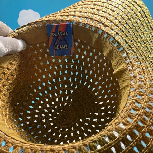 Leather Heart Applique Paper Straw Tie Dyed Sun Hat - Picture 8 of 10